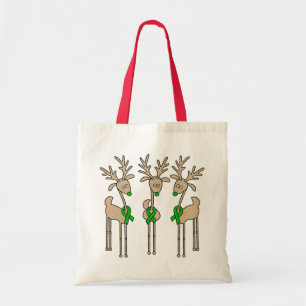 Grönt Ribbon Reindeer (levercancer) Tygkasse