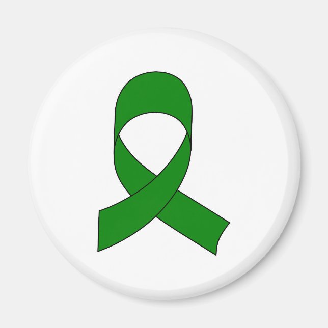 Grönt Ribbon Teckning Magnet (Framsidan)