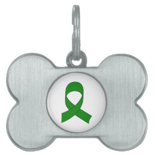 Grönt Ribbon Teckning Namnbricka Husdjur