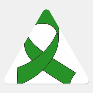 Grönt Ribbon Teckning Triangelformat Klistermärke