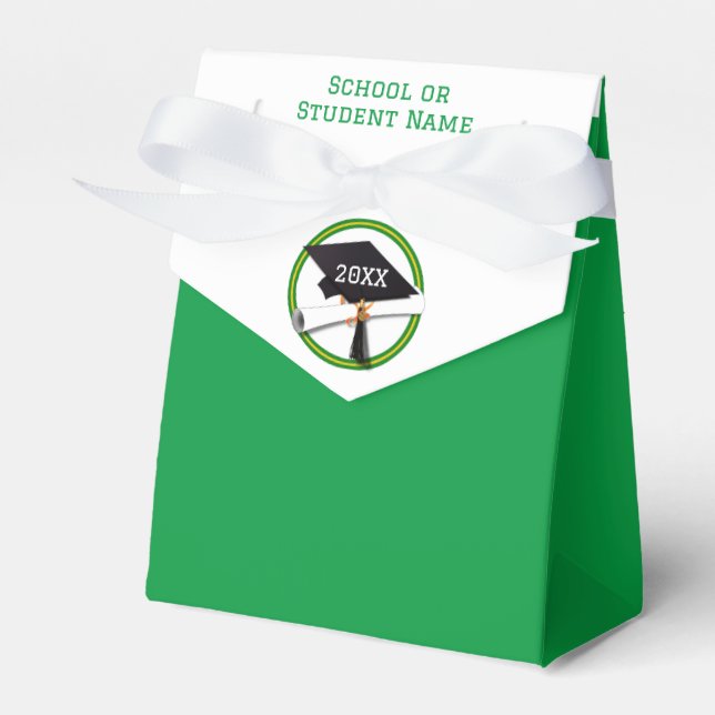 Grönt Ring om Grad Cap Studenten Presentaskar (Framsidan Sidan)