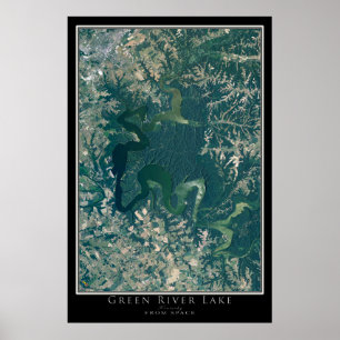 Grönt River Sjö Kentucky Satellite Poster Karta