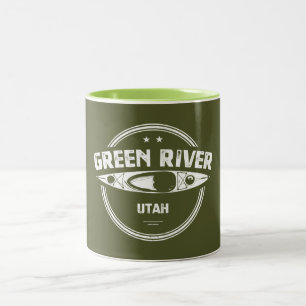 Grönt River Utah Kayaking Två-Tonad Mugg
