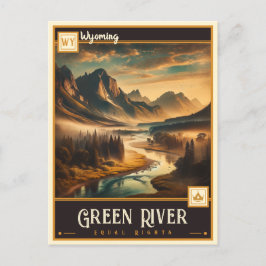 Grönt River, Wyoming | VINTAGE Vykort