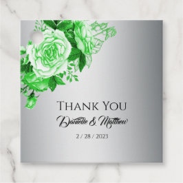 Grönt Ro Botaniska Elegance Silver Bröllop Gåvor Etiketter