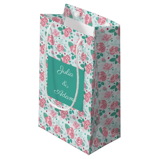Grönt Ro Gift Bag (Framsidan Vinklad)
