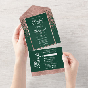 Grönt Ro Guld Glitter Konfetti Bröllop OSA