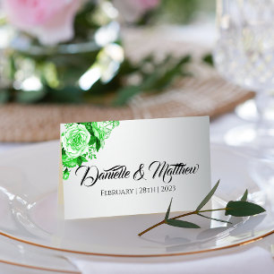 Grönt Ro om Silver Garden Wedding Placeringskort