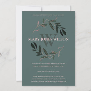 GRÖNT RO ROSA FOLIAGE WREATH SHOWER BY POSTKORT TACK KORT