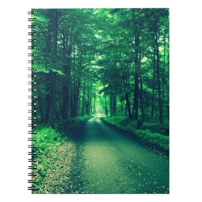 Grönt Road Notebook Anteckningsbok (Framsidan)