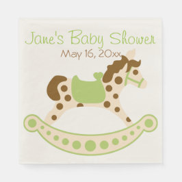 Grönt Rocking Horse Baby Shower Napkins Pappersservett