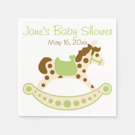 Grönt Rocking Horse Baby Shower Napkins Pappersservett