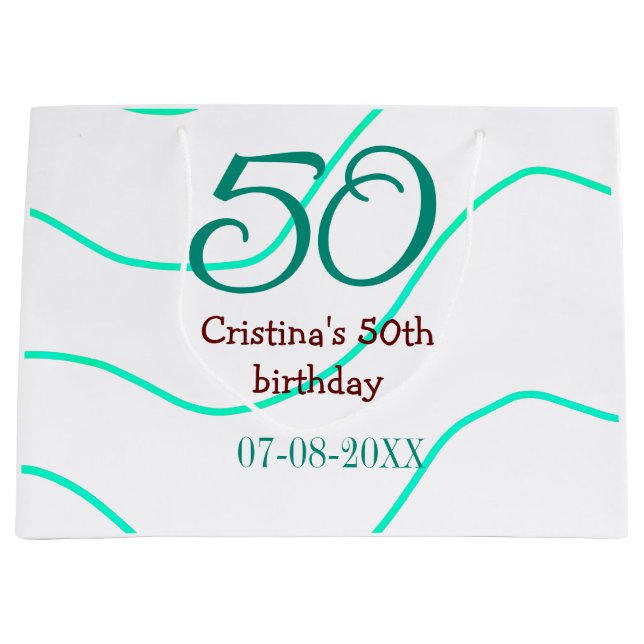 Grönt röd 50-årsdag Lägg till namn datum p (Framsidan)