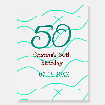 Grönt röd 50-årsdag Lägg till namn datum p