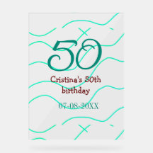 Grönt röd 50-årsdag Lägg till namn datum p