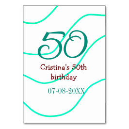 Grönt röd 50-årsdag Lägg till namn datum p Bordsnummer