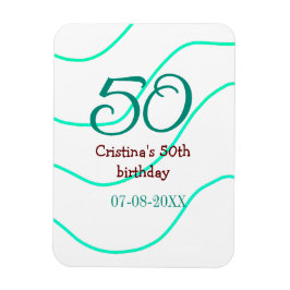 Grönt röd 50-årsdag Lägg till namn datum p Magnet