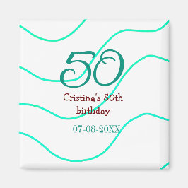 Grönt röd 50-årsdag Lägg till namn datum p Magnet