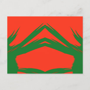 ~ Grönt Röd julformsutkast ~ Vykort