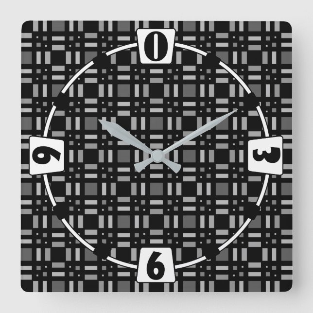 Grönt röd rand fyrkantig klocka (Framsida)