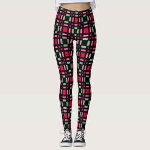 Grönt röd rand leggings