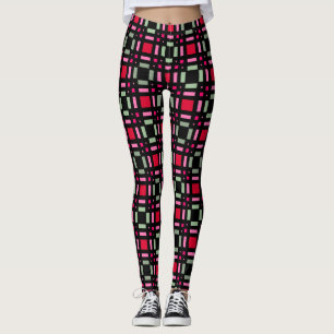 Grönt röd rand leggings