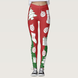Grönt & Röda God jul Kvinnors förband Leggings