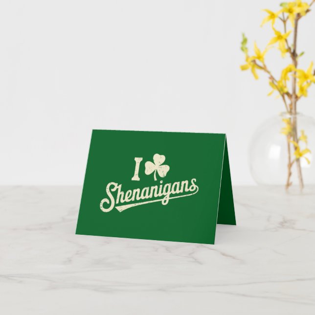Grönt Roligt Irländskt Patty's Shamrock Saint Patr Kort (Gul blomma)