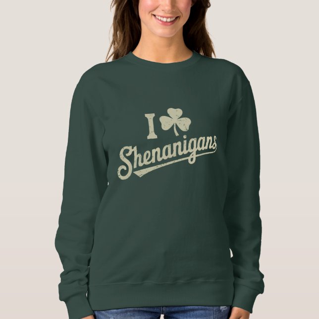 Grönt roligt irländskt Patty's Shamrock Saint Patr T Shirt (Framsida)