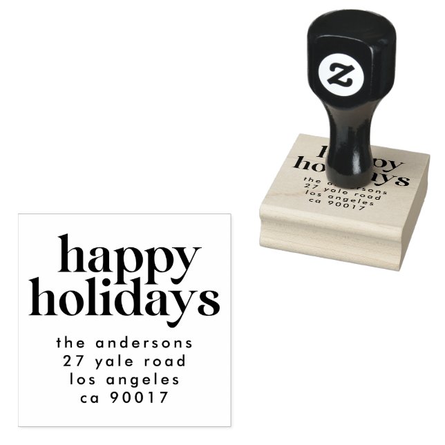 Grönt Roligt Lycklig Helgdag - julReturadress Stämpel (Stämplad)