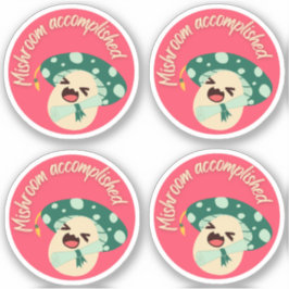 Grönt Roligt Mushroom Grad-etikett- pack om 4 st. Klistermärken