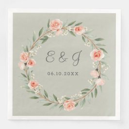 Grönt, romantisk ro-andedräkt pappersservett