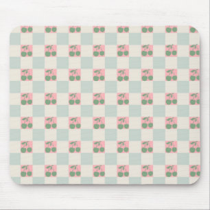 Grönt Rosa Aesthetic Cherry Checkated Y2K Mönster Musmatta