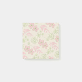 Grönt Rosa Beige Retro Y2K 70 s Flower Mönster Post-it Block