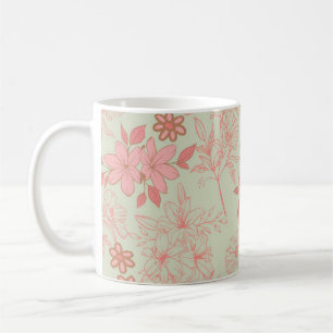 Grönt Rosa Blommigt Viktigt Y2K Vår och sommar Kaffemugg