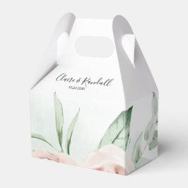 Grönt Rosa  Blommigt Vita Bröllop Presentaskar