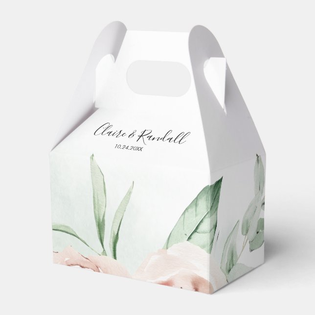 Grönt Rosa  Blommigt Vita Bröllop Presentaskar (Framsidan Sidan)