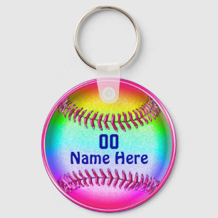 Grönt, Rosa, Blue Cute, Softball Team Gift-idéer Nyckelring
