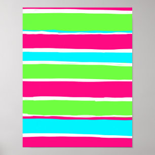 Grönt Rosa Blue Rand Poster