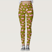 Grönt Rosa Dancing Hearts LOving Par Valentine
