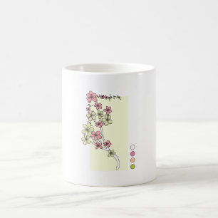 Grönt Rosa Flowers Mugg