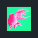Grönt Rosa Goldfish Large Modern Pop Canvastryck<br><div class="desc">En shock rosa guldfisk på ett block av grönt i fast färg. En stor bild av en fisk till färg på dina väggar eller som en unik gåva.</div>