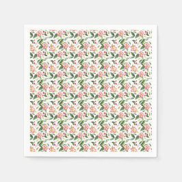 Grönt Rosa jul Blommor Vattenfärg Mönster Pappersservett