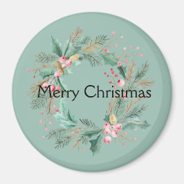 Grönt Rosa Juldagen Utandning Magnet