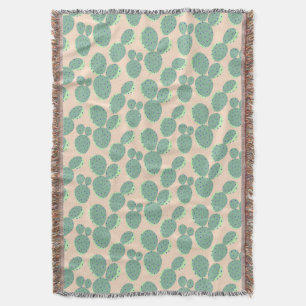 Grönt & rosa kaktusmönster filt