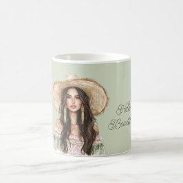 Grönt Rosa Klänning Damhatt Kaffemugg