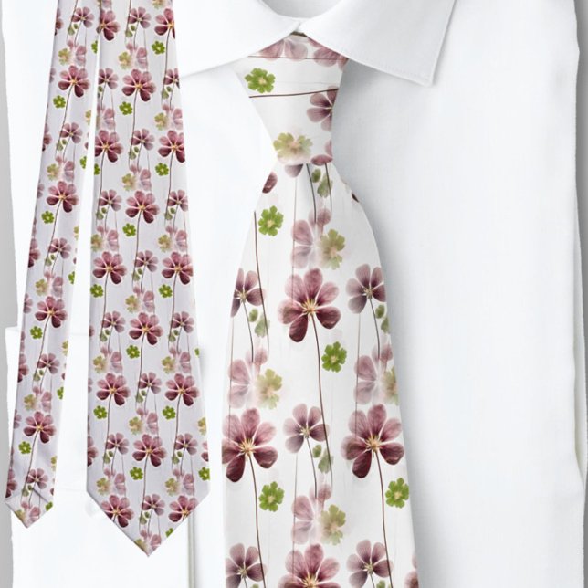 Grönt Rosa Klöver Shamrock Botanical | Neck Tie Slips (Skapare uppladdad)