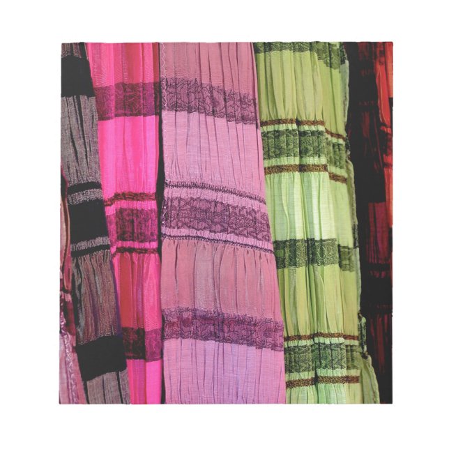 Grönt Rosa Lila Fabric Anteckningsblock (Framsida)