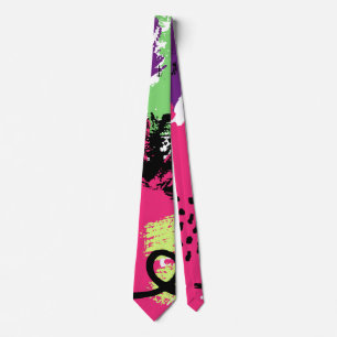 Grönt Rosa Mid Century Abstrakt Scribble Grunge Slips