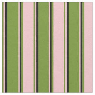 Grönt, Rosa och Svarta Rand Mönster Tyg